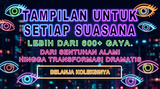 Koleksi softlens warna 600+ gaya—dari natural hingga dramatis, tampilan untuk setiap suasana