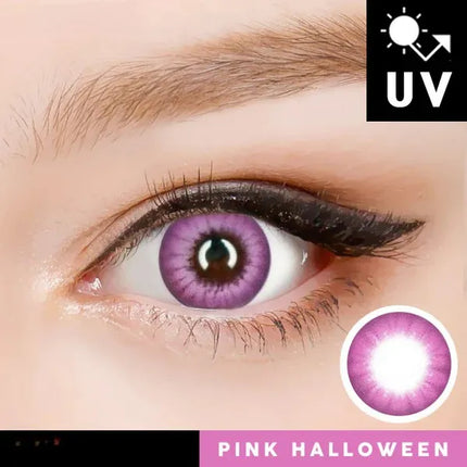 Innovision Electro Lens Pink Cosplay Halloween Contact Lenses (1Year/2Pc)