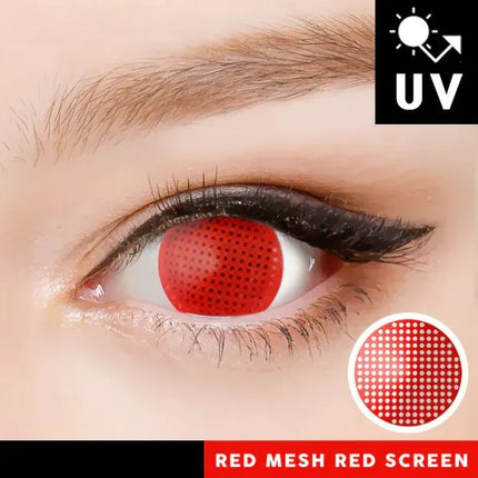 Innovision Red Screen Cosplay Halloween Contact Lenses (1Year/2Pc)