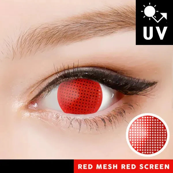Innovision Red Screen Cosplay Halloween Contact Lenses (1Year/2Pc)
