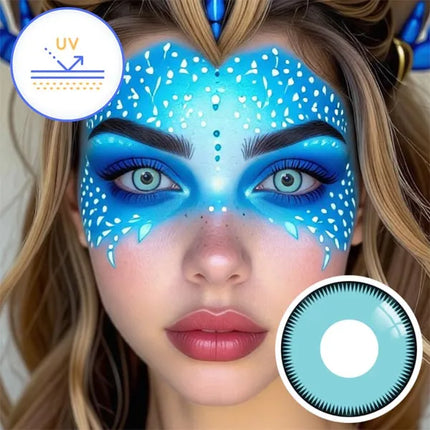 Innovision Saw Blue Cosplay Halloween Contact Lenses (1Year/2Pc)
