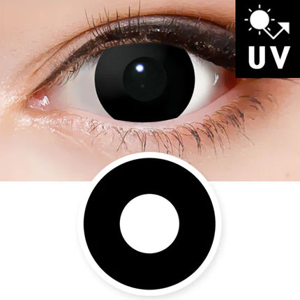 Innovision Solid Black Cosplay Halloween Contact Lenses (Yearly/2Pc)