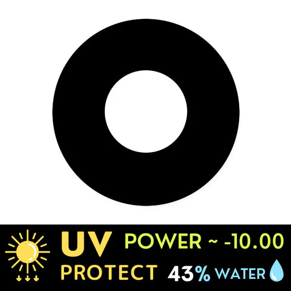 Innovision Solid Black Cosplay Halloween Contact Lenses (1Year/2Pc)