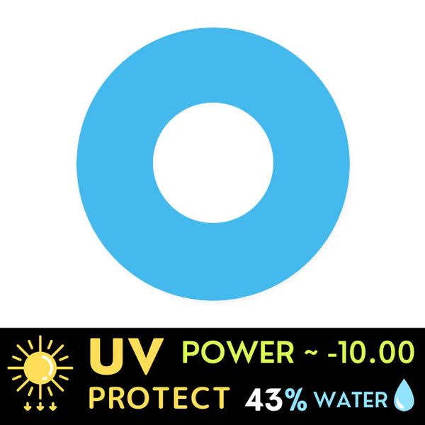 Innovision Solid Blue Cosplay Halloween Contact Lenses (1Year/2Pc)