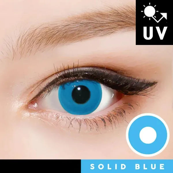 Innovision Solid Blue Cosplay Halloween Contact Lenses (1Year/2Pc)