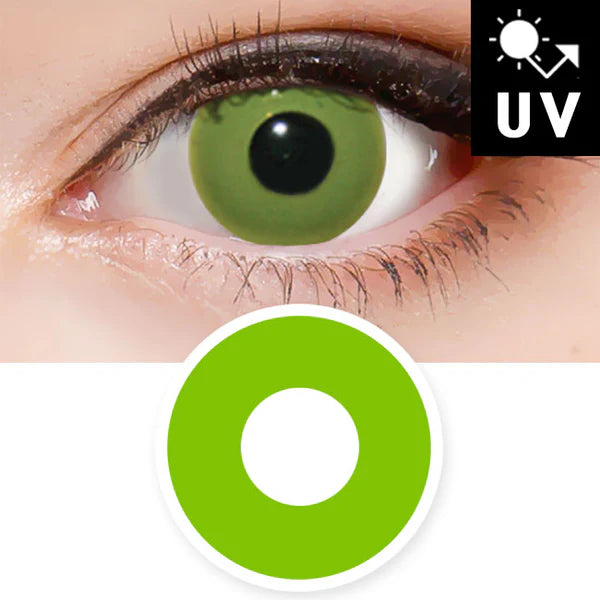 Innovision Solid Green Cosplay Halloween Contact Lenses (1Year/2Pc)