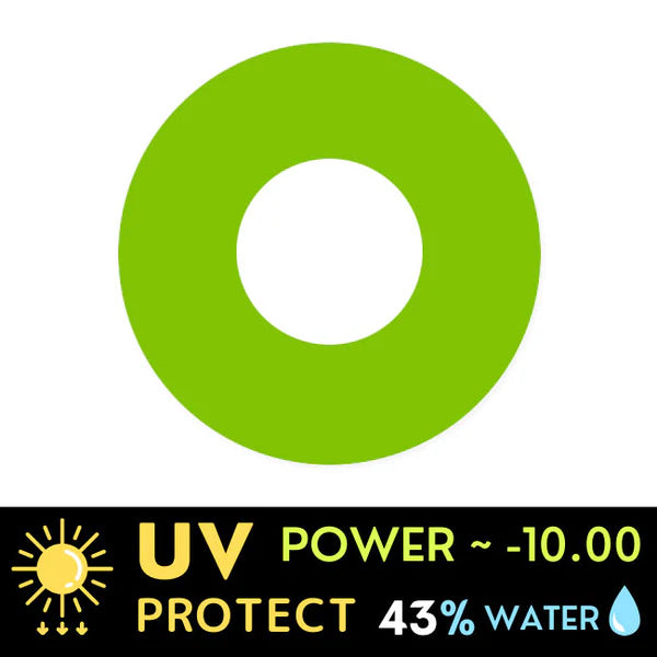 Innovision Solid Green Cosplay Halloween Contact Lenses (1Year/2Pc)