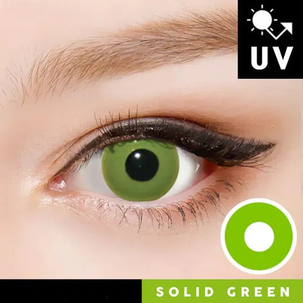 Innovision Solid Green Cosplay Halloween Contact Lenses (Yearly/2Pc)
