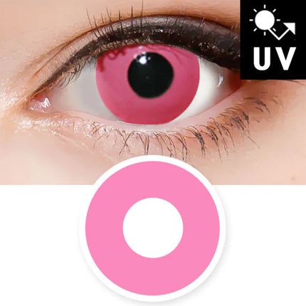 Innovision Solid Pink Cosplay Halloween Contact Lenses (Yearly/2Pc)