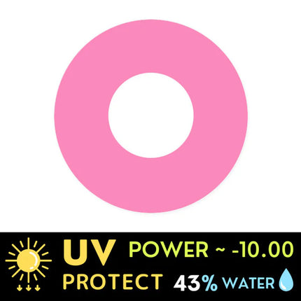 Innovision Solid Pink Cosplay Halloween Contact Lenses (Yearly/2Pc)