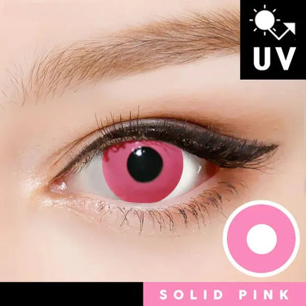 Innovision Solid Pink Cosplay Halloween Contact Lenses (Yearly/2Pc)