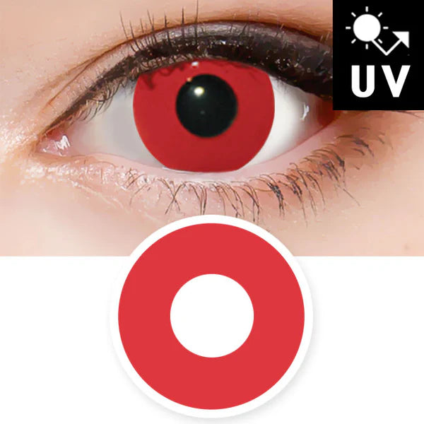 Innovision Solid Red Cosplay Halloween Contact Lenses (1Year/2Pc)