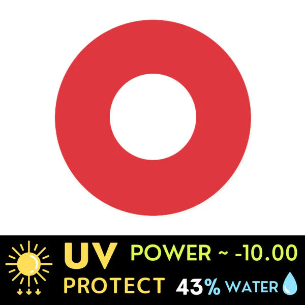 Innovision Solid Red Cosplay Halloween Contact Lenses (1Year/2Pc)