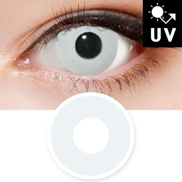Innovision Solid White Cosplay Halloween Contact Lenses (1Year/2Pc)