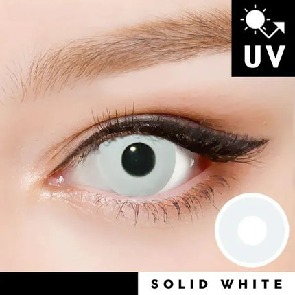 Innovision Solid White Cosplay Halloween Contact Lenses (Yearly/2Pc)