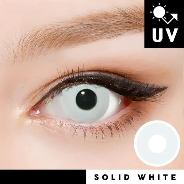 Innovision Solid White Cosplay Halloween Contact Lenses (1Year/2Pc)