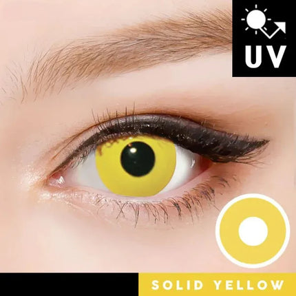 Innovision Solid Yellow Cosplay Halloween Contact Lenses (Yearly/2Pc)