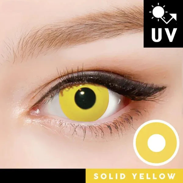 Innovision Solid Yellow Cosplay Halloween Contact Lenses (1Year/2Pc)