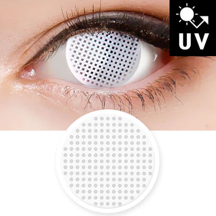 Innovision White Mesh Cosplay Halloween Contact Lenses (1Year/2Pc)