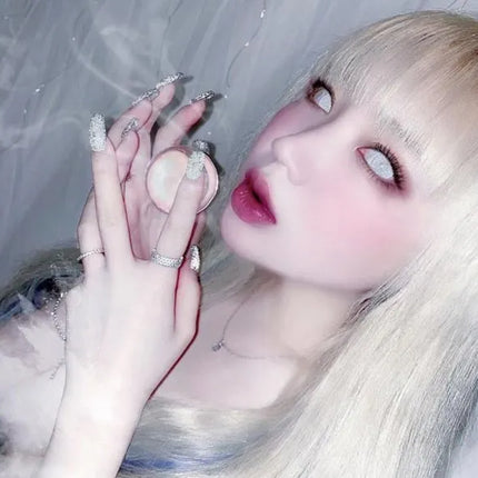 Innovision White Mesh Cosplay Halloween Contact Lenses (1Year/2Pc)