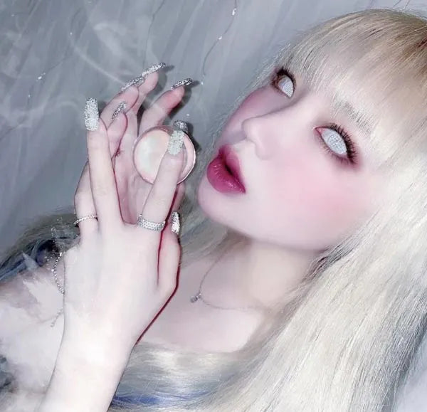 Innovision White Mesh Cosplay Halloween Contact Lenses (1Year/2Pc)