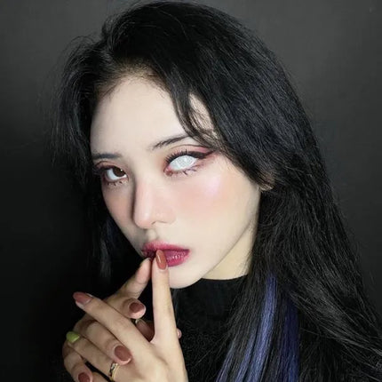 Innovision White Mesh Cosplay Halloween Contact Lenses (1Year/2Pc)