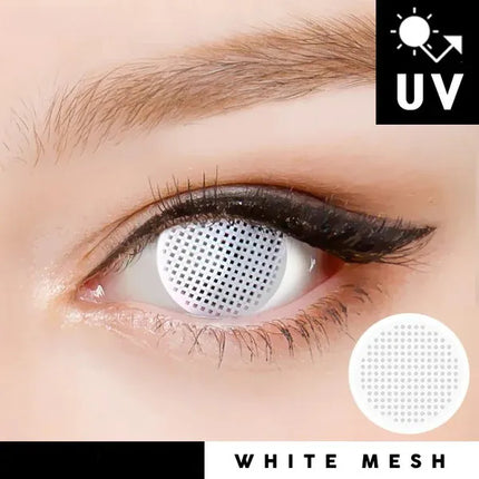 Innovision White Mesh Cosplay Halloween Contact Lenses (1Year/2Pc)