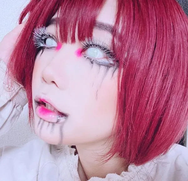 Innovision White Mesh Cosplay Halloween Contact Lenses (1Year/2Pc)