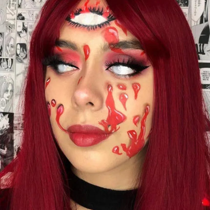 Innovision White Mesh Cosplay Halloween Contact Lenses (1Year/2Pc)