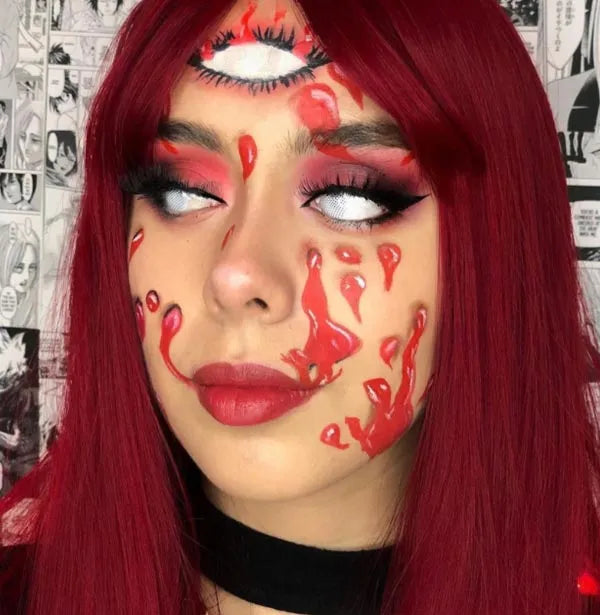 Innovision White Mesh Cosplay Halloween Contact Lenses (1Year/2Pc)