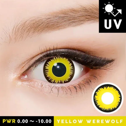 Innovision Twilight Yellow Werewolf Cosplay Halloween Contact Lenses (1Year/2Pc)