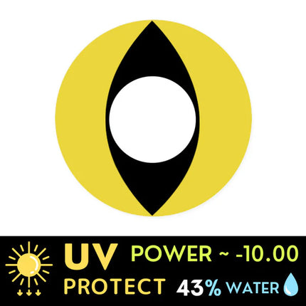 Innovision Yellow Black Cat Eye Cosplay Halloween Contact Lenses (1Year/2Pc)