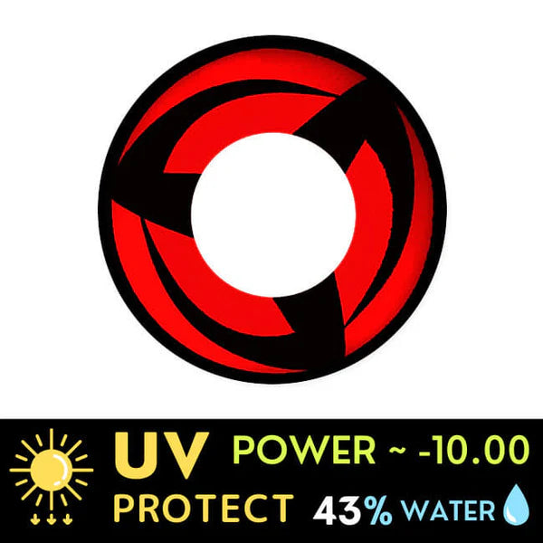 Innovision Naruto Kakashi Mangekyou Sharingan Cosplay Contact Lenses Itachi T01 (1Year/2Pc)