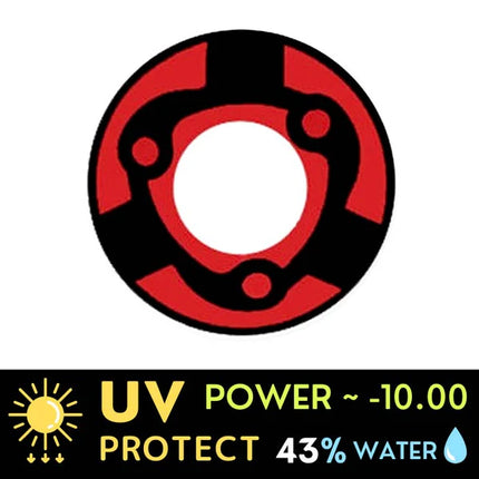 Innovision Naruto Madara Sharingan Cosplay Contact Lenses Itachi T06 (1Year/2Pc)