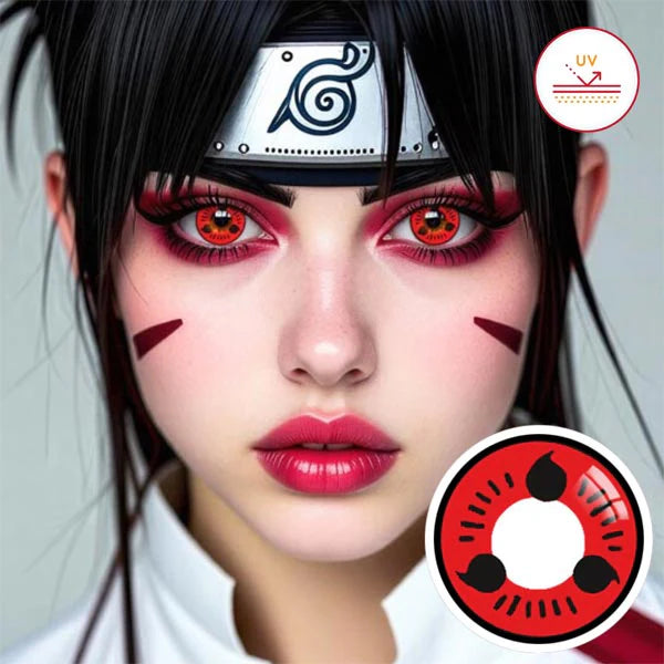 Innovision Naruto Magatama Sharingan Cosplay Contact Lenses Itachi T05 (1Year/2Pc)