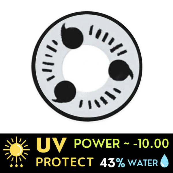 Innovision Naruto Magatama White Sharingan Cosplay Contact Lenses Itachi T04 (1Year/2Pc)