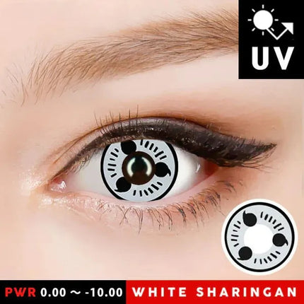 Innovision Naruto Magatama White Sharingan Cosplay Contact Lenses Itachi T04 (1Year/2Pc)