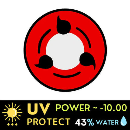 Innovision Naruto Mangekyou Tomoe Sharingan Cosplay Contact Lenses Itachi T03 (1Year/2Pc)