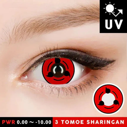 Innovision Naruto Mangekyou Tomoe Sharingan Cosplay Contact Lenses Itachi T03 (1Year/2Pc)