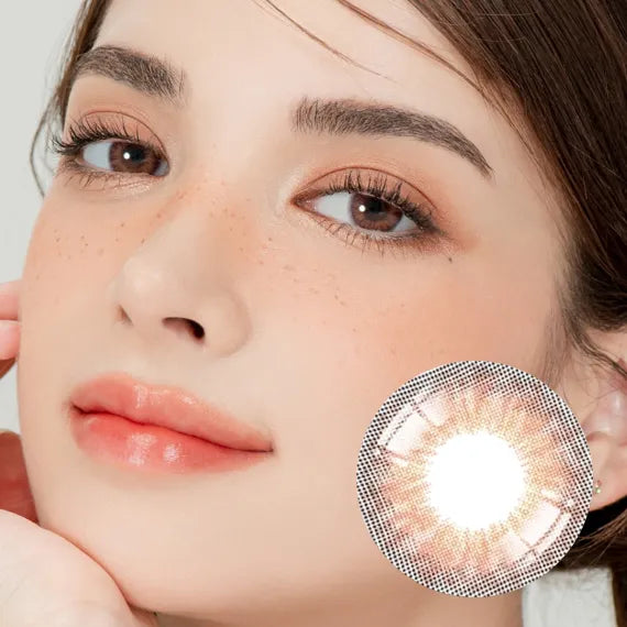 Lensrang Iwwinka Pink Brown Colored Contacts (1Month/2Pc)