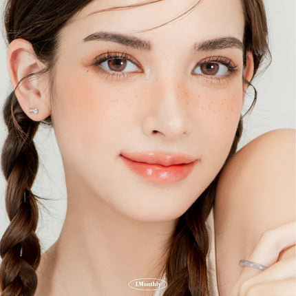 Lensrang Iwwinka Pink Brown Colored Contacts (1Month/2Pc)