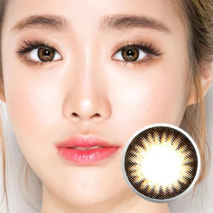 Neo Celeb Brown Nearsighted Contacts Yearly x 2Pc | Natural Brown Myopia Lenses