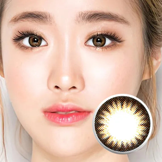 Neo Celeb Brown Nearsighted Contacts Yearly x 2Pc | Natural Brown Myopia Lenses