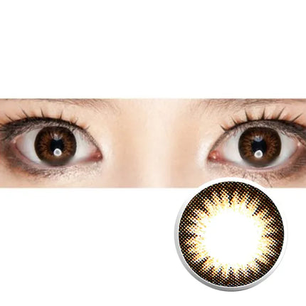 Neo Celeb Brown Nearsighted Contacts Yearly x 2Pc | Natural Brown Myopia Lenses
