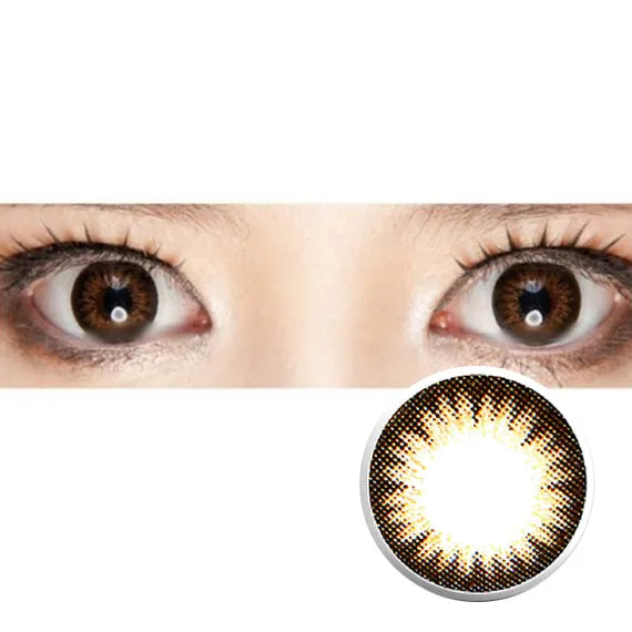 Neo Celeb Brown Nearsighted Contacts Yearly x 2Pc | Natural Brown Myopia Lenses