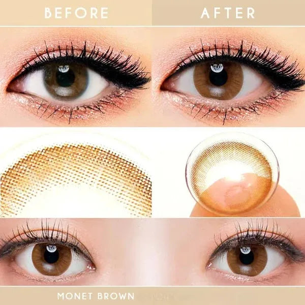 Neo Monet Brown for High Myopia Yearly x 2Pc | High Prescription Contacts