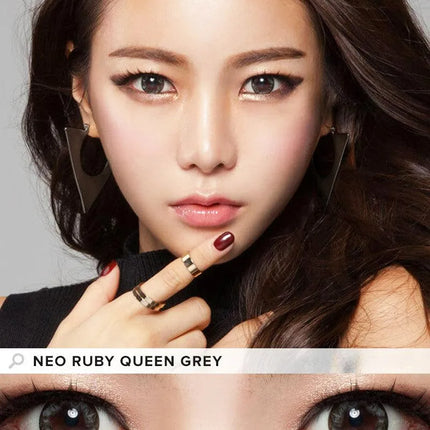 Neo Ruby Queen Gray for High Farsightedness Yearly x 2Pc | Hyperopia Colored Lenses