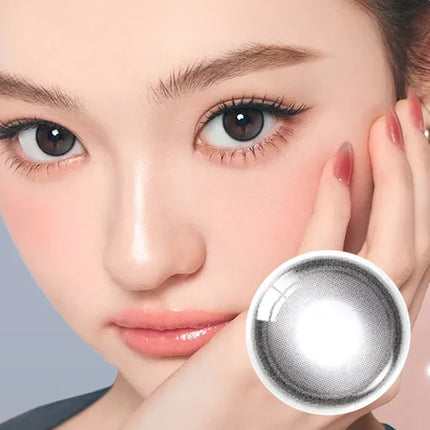 OLENS Glowy Tear Charcoal monthly colored contacts 2 pack packaging