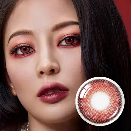 Olens Vampire Red Halloween Colored Contact Lenses (1Month/1Pc)