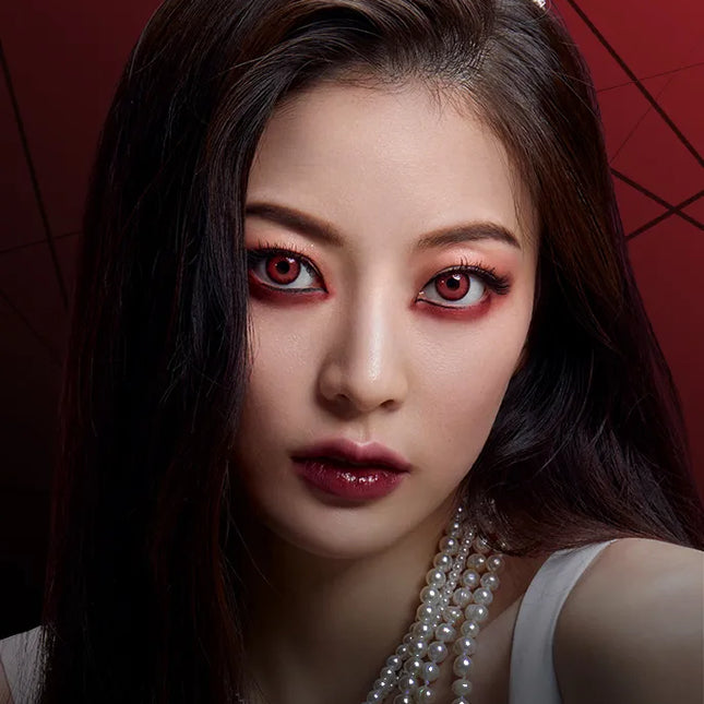 Olens Vampire Red Halloween Colored Contact Lenses (1Month/1Pc)